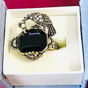 Heidi Daus Very Vintage Bird Swarovski Crystals size 10 ring EUC